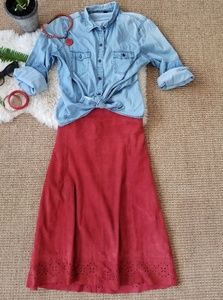 Vintage 90’s/Y2K Rust Hue Suede Skirt